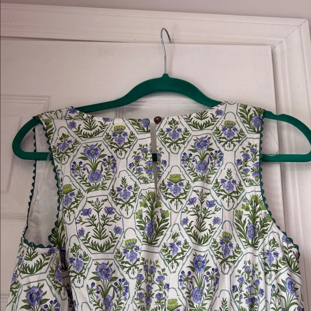 entro White Midi Dress with Blue and Green Floral Print - Picture 6 of 11